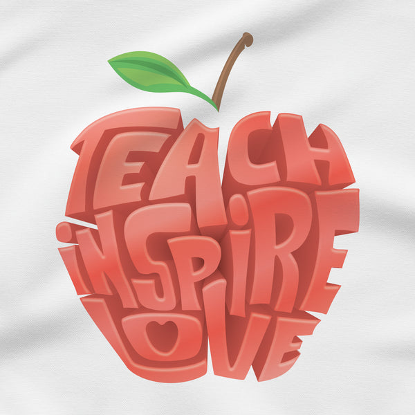 Teach Inspire Love Apple - Poly-Rich T-Shirt